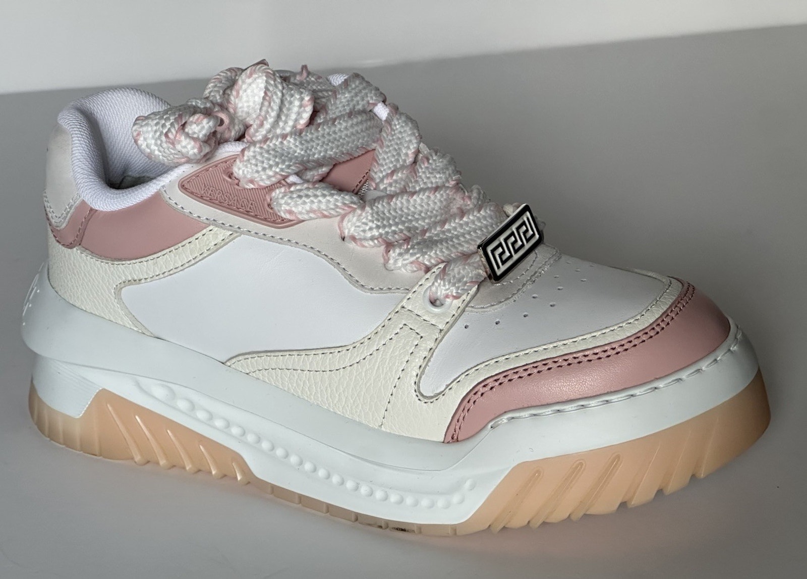 Versace Odissea Women’s Leather White/Pink Sneakers 10 Us (40) 1016365 Nib $925
